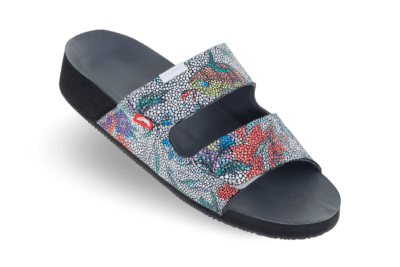 Bloemen print leer